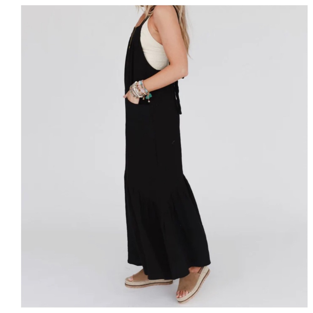 25 Boho Wide Leg Ruffle Hem Jumpsuit - Picture 5 of 6
